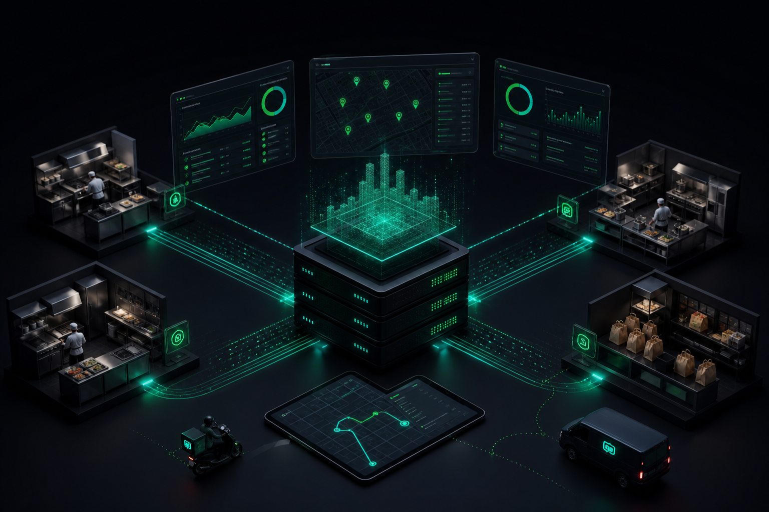 Ghost kitchen data management and scale