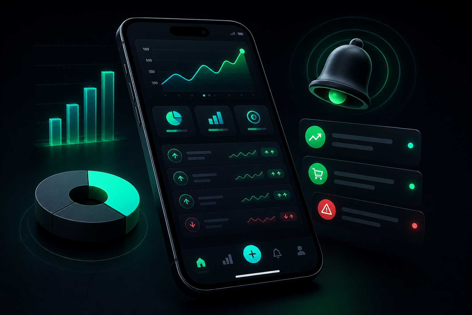 a mobile-first business reporting app with real-time alerts