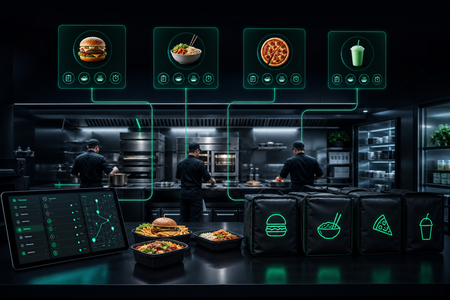 Multi-brand ghost kitchen technology
