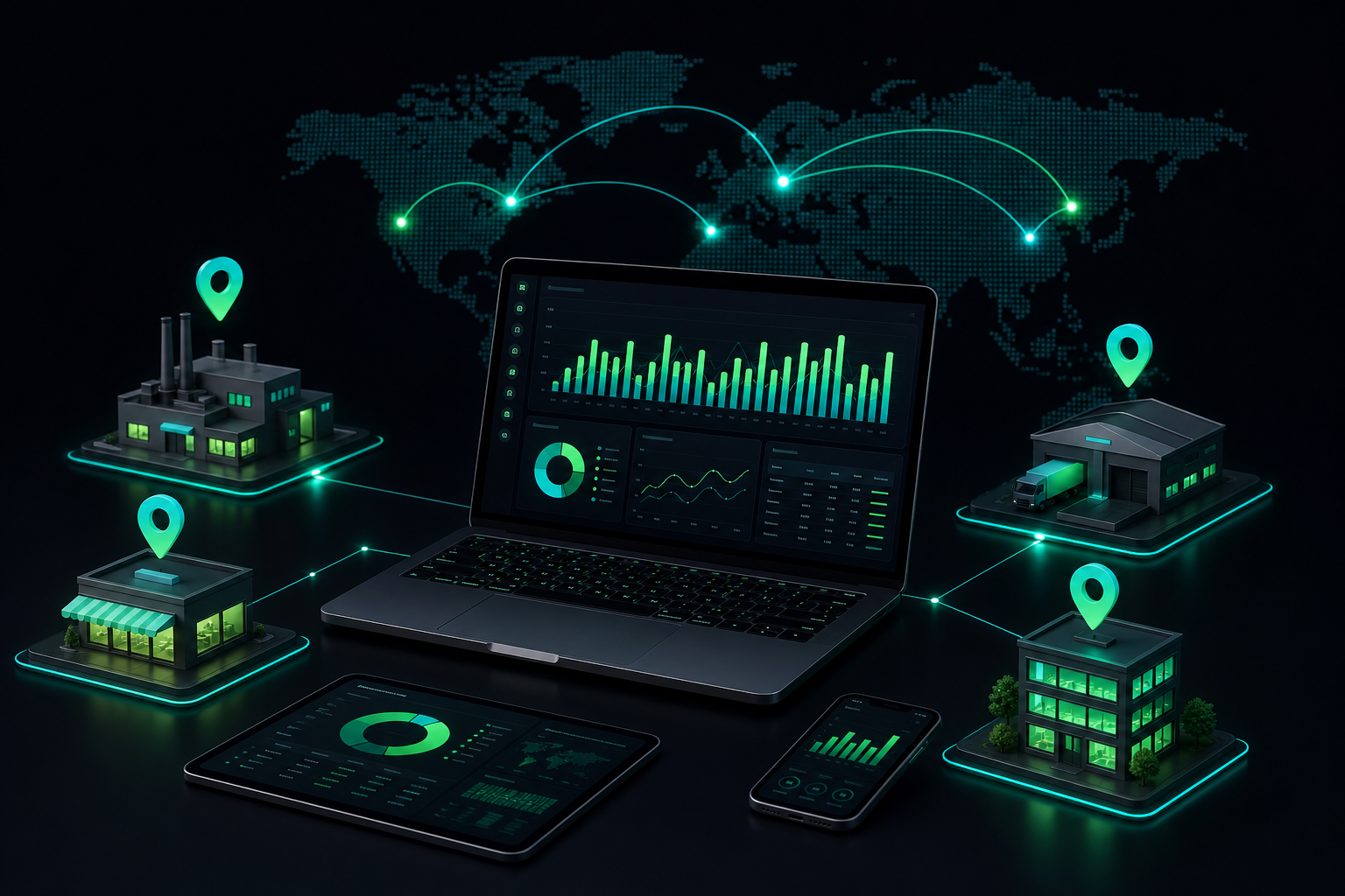 multi-location business reporting and comparative visibility