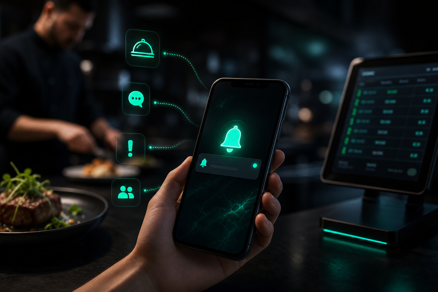 Real-time restaurant alerts and push notifications